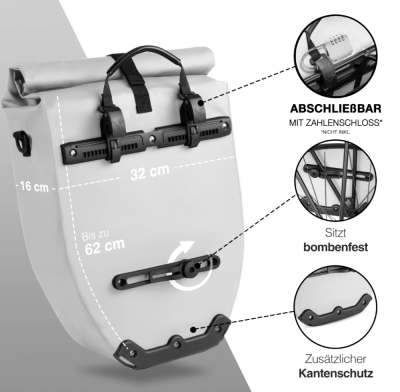 ValkBasic - gro&szlig;e & wasserdichte Gep&auml;cktr&auml;gertasche - Reflective / 28L Produktbild 1