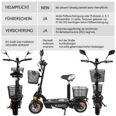 Rolektro, E-Joy 20, Schwarz, 36V-12AH Blei-Gel Akkus, 500 Watt Produktbild 1