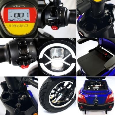 Rolektro, E-Trike 25 V.3 Lithium, Blau, 60-30AH Akku, 1000 Watt Produktbild 2