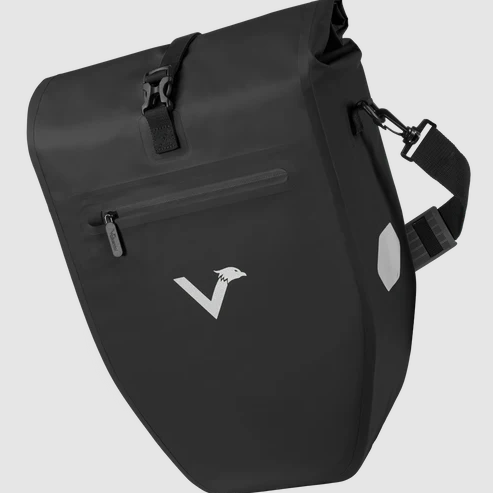 ValkBasic - Schwarz 28L gro&szlig;e & wasserdichte Gep&auml;cktr&auml;gertasche Mit Reflektoren, Kantenschutz & praktischem Rollverschluss
