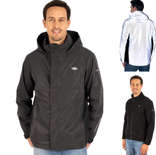 3in1 Smart Jacket Gr. S -  Reflective / Black 100% reflektierend & wasserdicht mit Fleece Zipp-In Wetterfeste Winterjacke, kuscheliger Fleece, leichte &Uuml;bergangsjacke