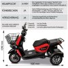 Rolektro, E-Carrier 25 V.3 Lithium, Rot, ohne Koffer, 60V-32,5Ah Akku, 1000 Watt