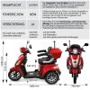 Rolektro, E-Trike 25 V.3 Lithium, Rot, 60-30AH Akku, 1000 Watt
